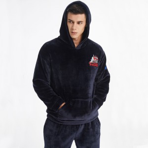 Män Broderi Luxury Flannel Fleece Pyjamas Set