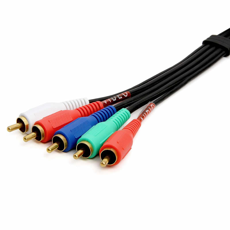 5-RCA Male till 5RCA Male RGB Component Audio Video Cable för HDTV - Guldpläterad RCA till RCA