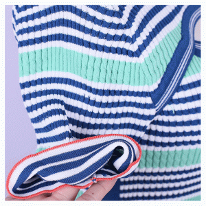 Sommar Bodycon Turtleneck Hole Center Ladies Stripe Thin Sweaters