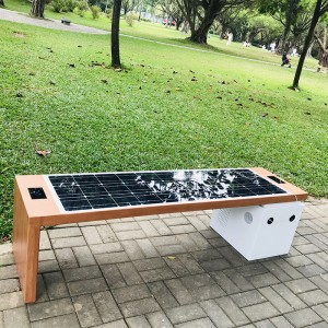 Solar Powered Smart Outdoor Furniture Metal Garden Bänk Sittplats för Park och Street