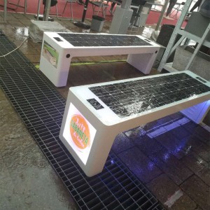 Solar Panel Powered Smart Outdoor Reklam Bench Garden Benche New Generation Street Furniture