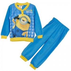 Pojkar Tryckta Microfiber Fleece Cartoon Pyjamas Set