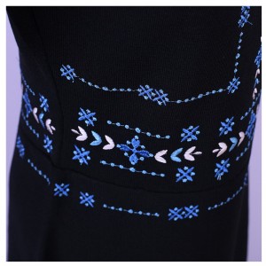 Skräddarsydd sommarbroderi Diamonds Ladies Black Knit Sweater Dress