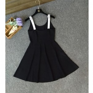 Ladies Summer Knit Ärmlös LOGO Letter A Line Sweater Dress