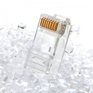 CAT5 CAT5E CAT6 Connector 8P8C UTP Guldpläterad Ethernet Crystal Head