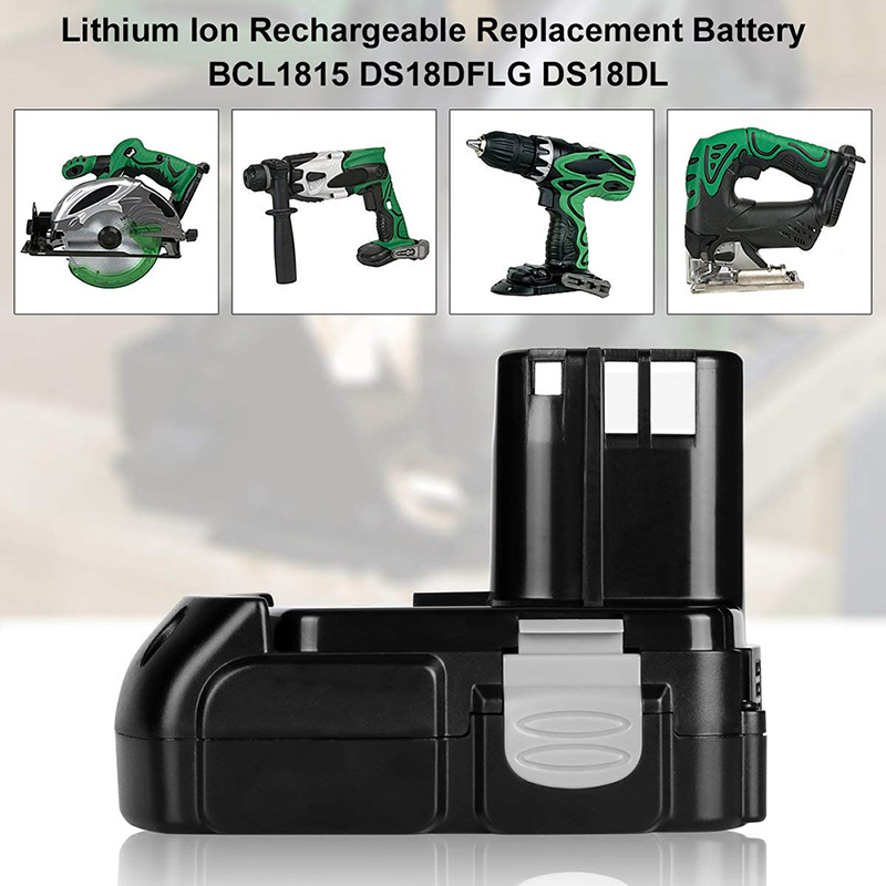 Li-ion 18V 2000mAh Repalcement Electric Drill Batterier för Hitach BCL1815, BCL1820