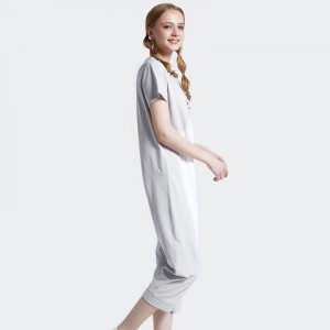 Kvinnor Broderi Bomull-Spandex Single Jersey Onesie