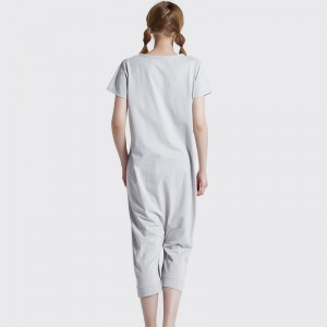 Kvinnor Broderi Bomull-Spandex Single Jersey Onesie