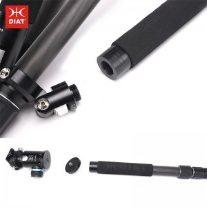 DIAT CM324A KH30Q professionell ren kolfiberkamera stativ avtagbar flexibel monopod
