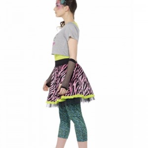 Kids Girls Tillbaka till 80-talet Wild Child Costume Dress Skirt Shirt grossist