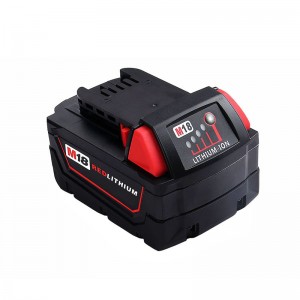 Litiumjon 18V 5000mAh Repalcement Uppladdningsbart Elverktyg Batteripaket för Milwaukee 48-11-1840 M18