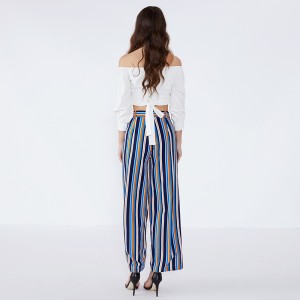 2019 Kvinnor Fancy New Design Stripe Girls Fashion Pant