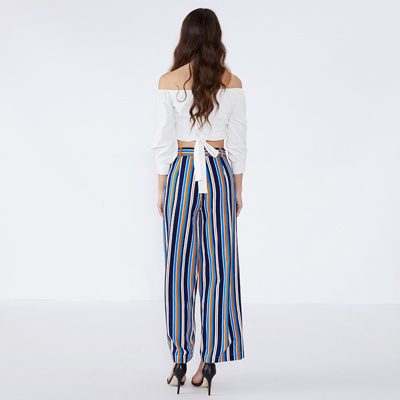 2019 Kvinnor Fancy New Design Stripe Girls Fashion Pant