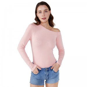 One Shoulder Vintage Chiffon Women Tops Långärmad Bluse JCGJ190315010