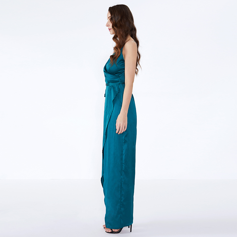 Fashion OEM Custom Split Plain Sling Design Tight Evening Women Maxi Dress