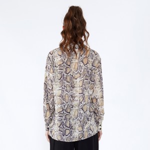 Serpentine Print Camo Saree Designs Femme Lady Blouse