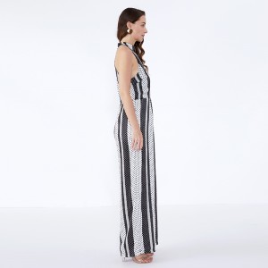 Streak Printed Halter Neck Plus Storlek Jumpsuit for Fat Women JCGJ190315072
