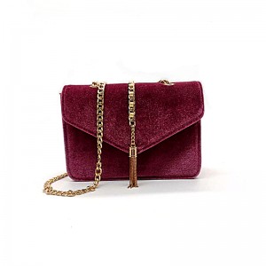 Sammet material kedja axelväska corssbody väska färg handväska anpassad