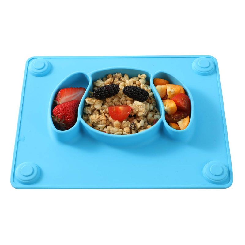 Nya produkter 2019 BPA Free Baby Silicone Placemat Middag Plate Med Sugkopp