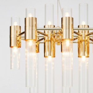 Ny modern metall lyxig glashall restaurang ljuskrona Km2137