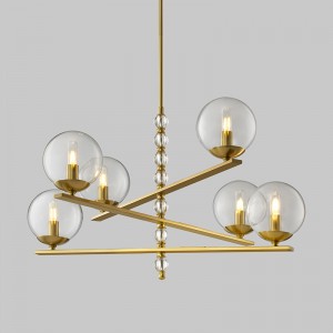 Modern Konst Design Vardagsrum Mode Glas Ball ljuskrona Km2131