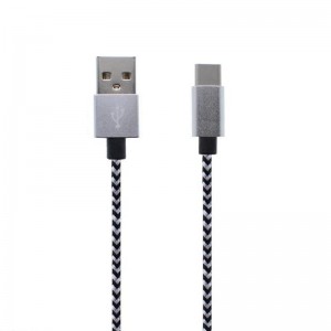 Typ C till USB Nylon Flätad datakabel
