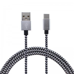 Typ C till USB Nylon Flätad datakabel