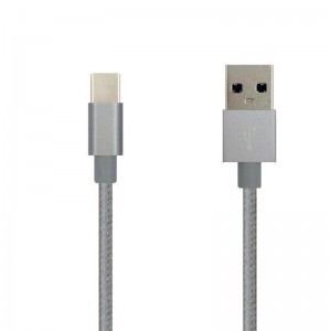 Ren, färgnylonbriadad datakabel Typ-C