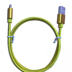 Ren, färgnylonbriadad datakabel Typ-C