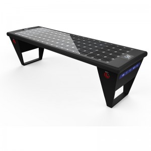 Minimalistisk design Smart Solar Outside Garden Furniture Bench med trådlös telefonladdare