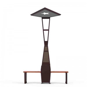 Högkvalitativ Telefon Laddning WiFi Hot Spot LED Reklam Smart Solar Outdoor Park Stålbänk