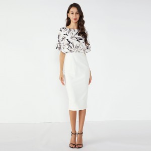 Ny modell Girl 2019 Work Collar Stickat Kvinnor Fest Luxury Dress