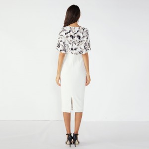 Ny modell Girl 2019 Work Collar Stickat Kvinnor Fest Luxury Dress