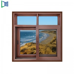 Pulverlackering Kontorsäkerhetslås Champagne Färg Vertikal Ram Glas Aluminium Glidande Fönster från Kina