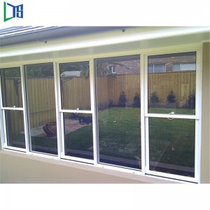 Windows och Dörrar Högkvalitativt dubbelhärdigt glas Aluminium vertikalt glidfönster