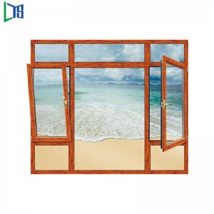 Aluminium Tilt och vänd fönsterfönster och vänd vitfärg Pulverlackering Aluminium Windows