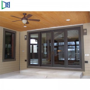 Härdad dörr av aluminiumhärdad glasmörkad glasdörr med grilldesign