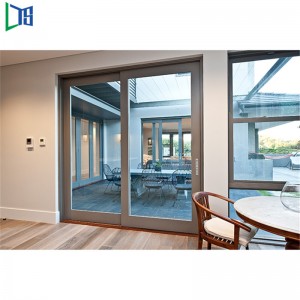 Glasdörrstillverkare Aluminiumdörrpulverbeläggning Fininshed med Mesh för kommersiell byggnad