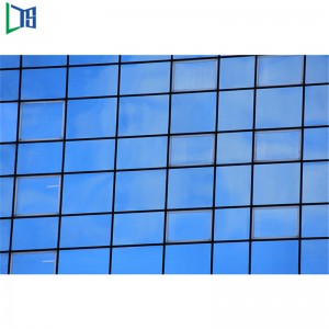 Isolerande dubbelglas Semi Synlig Ram Aluminium Gardin Vägg För Kommersiell Grad