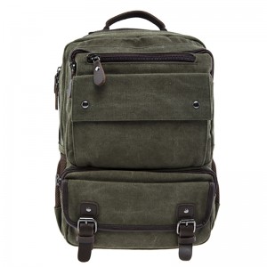 17SC-6571M Välkommen OEM 15 års fabriks miljövänlig slitstark 15,6-17,3 tum Stor, rymlig man anpassad ryggsäck vintage canvas