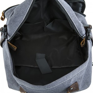 18SC-6890D HOT SALE design Läder trim duk backpack vintage väska pack ryggsäck guangzhou koreanska ryggsäck för tonåringar