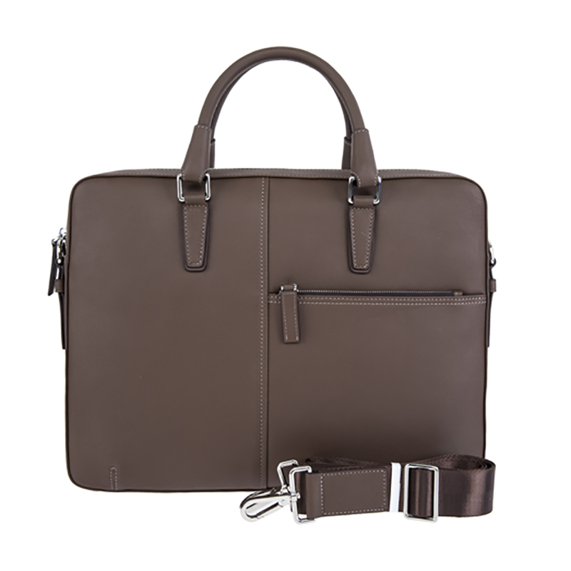 18SG-6814F Mäns Äkta Läder Messenger Portföljen Business Laptop Shoulder Briefcase Mans Leather Briefcase