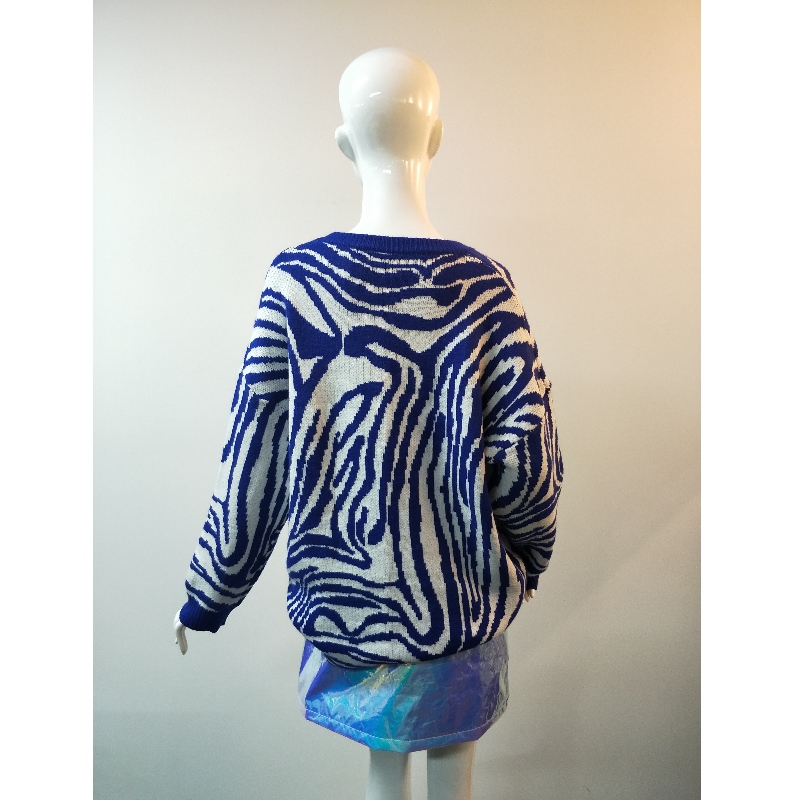 LADIES BLÅ SWIRL PRINT JUMPER RLWS0011F