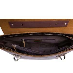 18SG-7296F Högkvalitativ äkta ko leather läder handväska business messenger väska