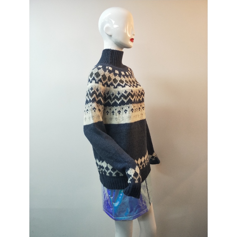 BLUE ABIGAIL FAIRISLE PATTERN JUMPER RLWS0014F