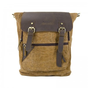 19SC-7909D dragkedja nära datorfacket läderfodral kanfas män ryggsäck