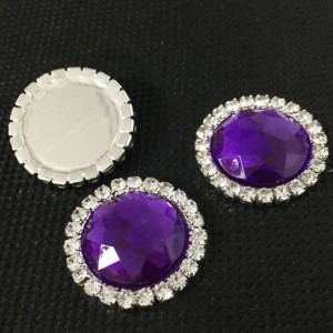 mode dekorativa olika färger runt platt rygg strass akryl kristallknapp 12