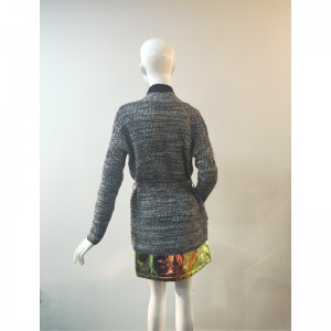 GRAY BELL CARDIGAN SWEATER RLWS0031F