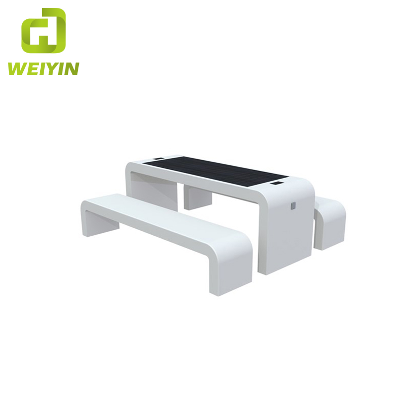 USB Trådlös Telefon Laddare Utomhus Smart Solar Möbler Trädgårdsbord Bench Set