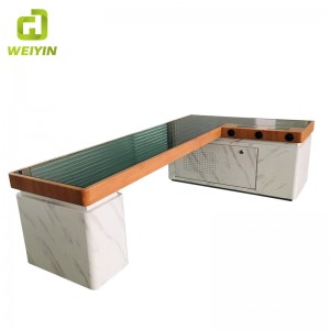 Modern Design Smart Solar Power Phone Laddmöbel Backless Metal Bench for Outdoor